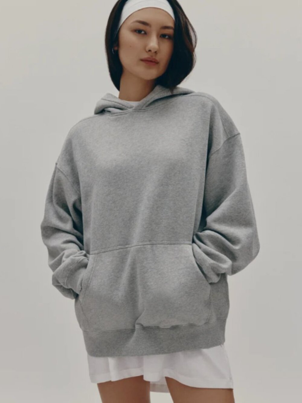 KOTN Essential Hoodie 100% Egyptian Cotton Fleece Heather Grey - Size XS
